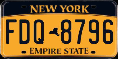NY license plate FDQ8796