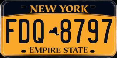 NY license plate FDQ8797