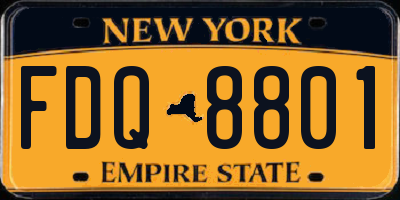 NY license plate FDQ8801