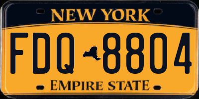 NY license plate FDQ8804