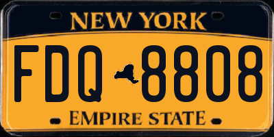 NY license plate FDQ8808