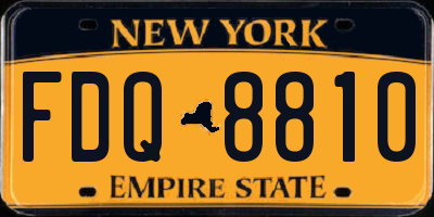 NY license plate FDQ8810