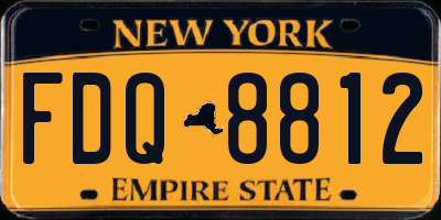 NY license plate FDQ8812