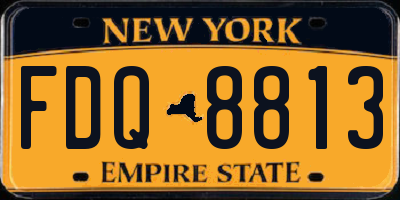 NY license plate FDQ8813
