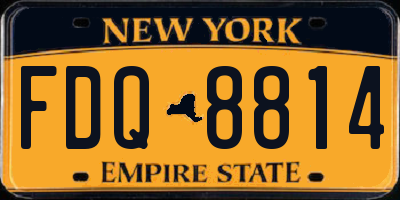 NY license plate FDQ8814