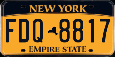 NY license plate FDQ8817