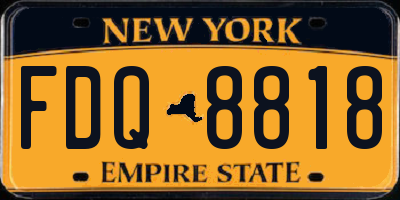 NY license plate FDQ8818
