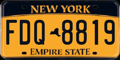 NY license plate FDQ8819