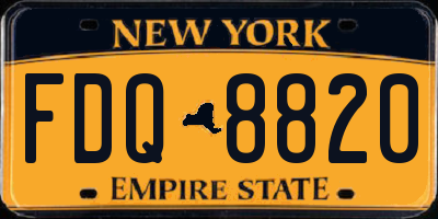 NY license plate FDQ8820