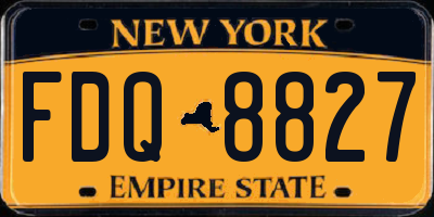 NY license plate FDQ8827