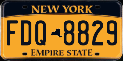 NY license plate FDQ8829