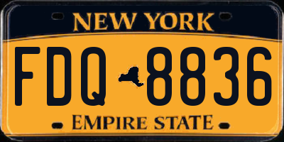 NY license plate FDQ8836