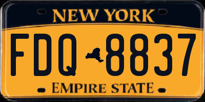 NY license plate FDQ8837