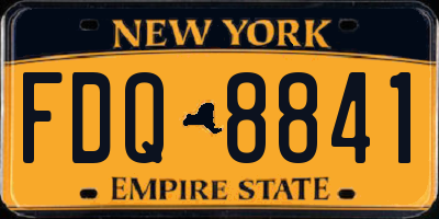 NY license plate FDQ8841