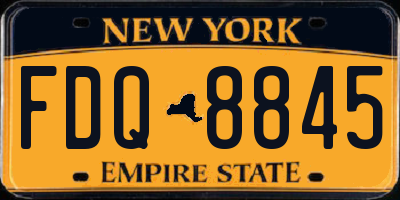 NY license plate FDQ8845
