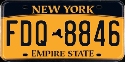 NY license plate FDQ8846