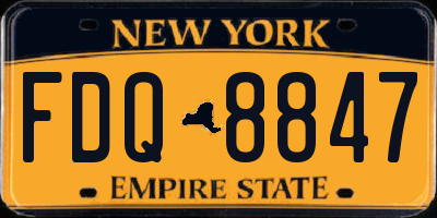 NY license plate FDQ8847