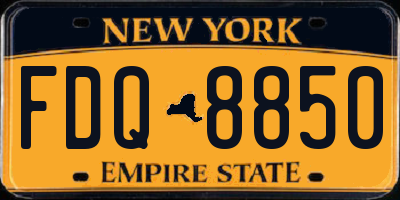 NY license plate FDQ8850