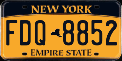NY license plate FDQ8852