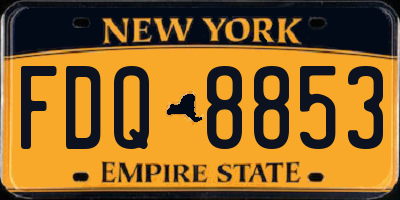 NY license plate FDQ8853