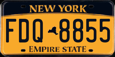 NY license plate FDQ8855