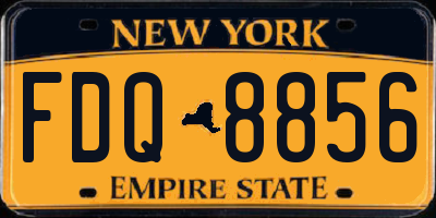 NY license plate FDQ8856
