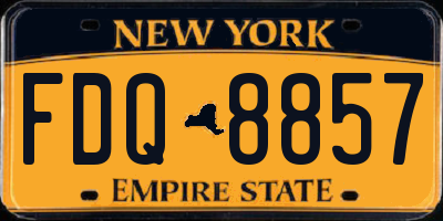NY license plate FDQ8857