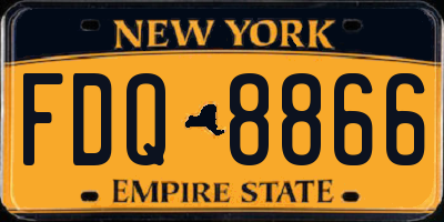 NY license plate FDQ8866
