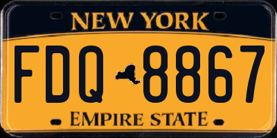 NY license plate FDQ8867