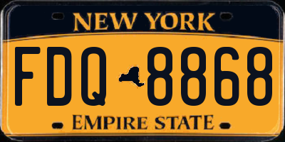 NY license plate FDQ8868