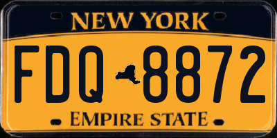 NY license plate FDQ8872