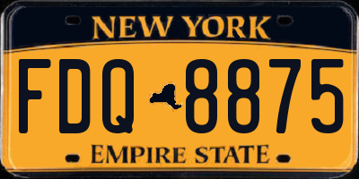 NY license plate FDQ8875