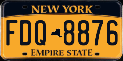 NY license plate FDQ8876