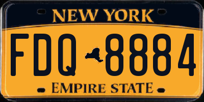 NY license plate FDQ8884