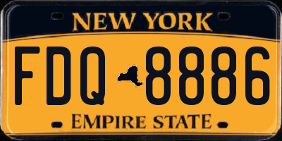 NY license plate FDQ8886