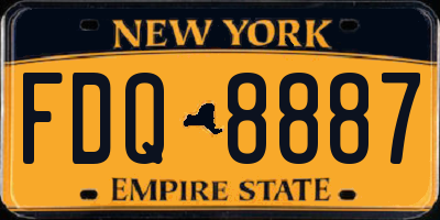 NY license plate FDQ8887