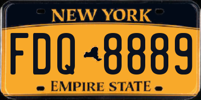 NY license plate FDQ8889