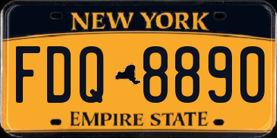 NY license plate FDQ8890
