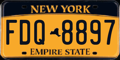 NY license plate FDQ8897