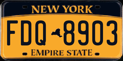 NY license plate FDQ8903