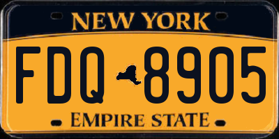 NY license plate FDQ8905
