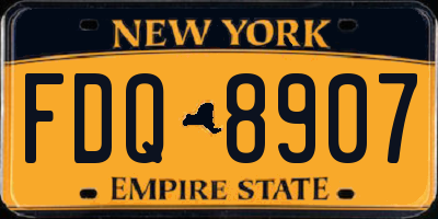 NY license plate FDQ8907