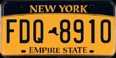 NY license plate FDQ8910