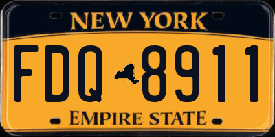 NY license plate FDQ8911