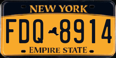 NY license plate FDQ8914