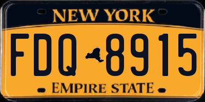 NY license plate FDQ8915