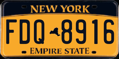NY license plate FDQ8916