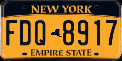 NY license plate FDQ8917