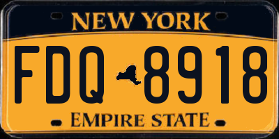 NY license plate FDQ8918