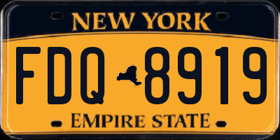 NY license plate FDQ8919